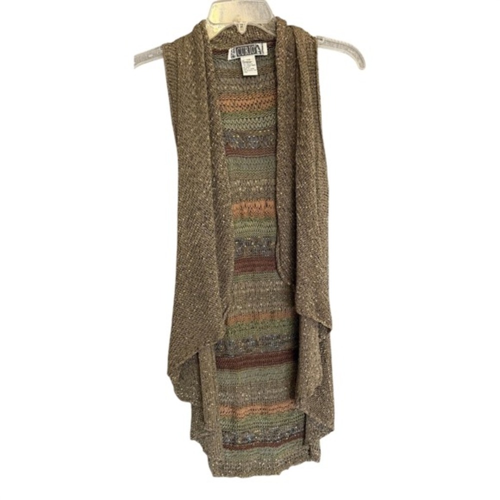 Vintage Curio Festival Hippie 90's Vest‎ Boho Costal Grandmother Draped Cardigan